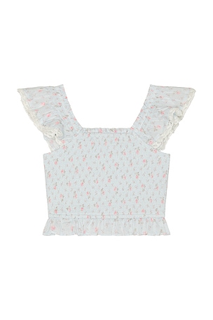 LoveShackFancy Tween Jeanna Top in Blue
