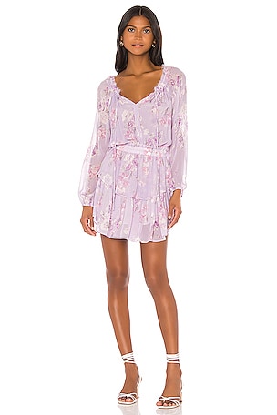 LoveShackFancy Popover Dress in Hibiscus REVOLVE