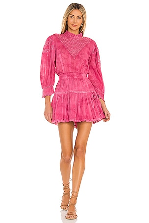 SALONI Marissa Mini Dress in Candy Pink Metallic