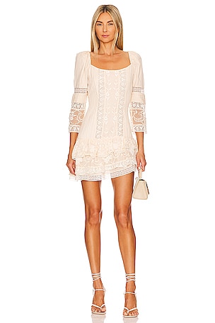 BCBGMAXAZRIA Lace Dress in Almond Blossom REVOLVE