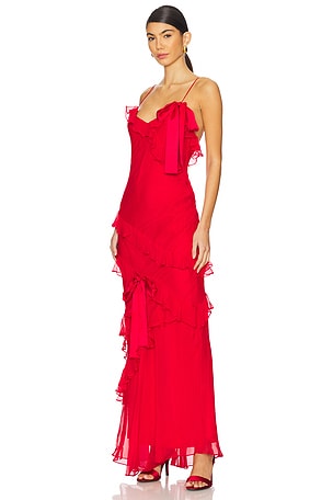 LoveShackFancy Rialto Dress in Red