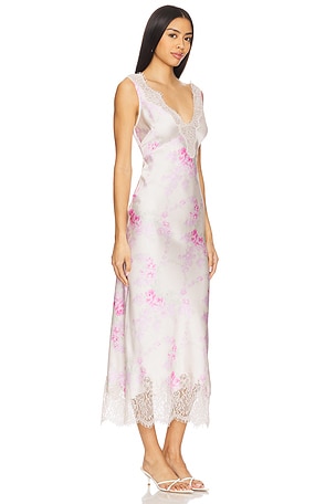 LoveShackFancy Serene Dress in Ivory,Pink