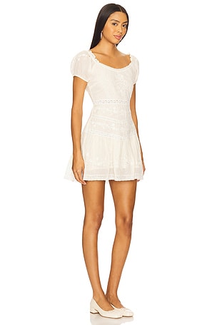 LoveShackFancy Belvine Dress in Cream