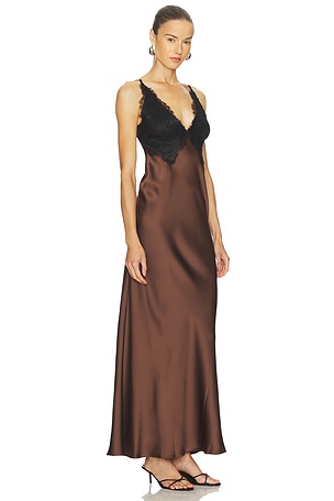 LoveShackFancy Iridia Dress in Chocolate