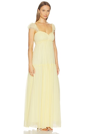 LoveShackFancy Bourge Dress in Lemon. Size 12. Also