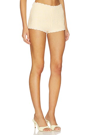 LoveShackFancy Atlanta Shorts in Lemon