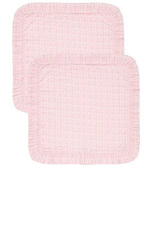 LoveShackFancy Ruffled Euro Pillow in Pink