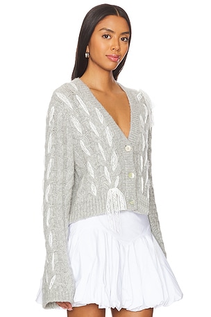 LoveShackFancy Louella Cardigan in Grey