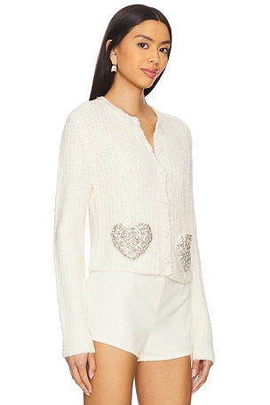 LoveShackFancy Leocadia Cardigan in Ivory