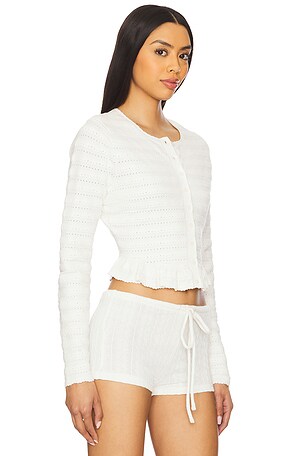 LoveShackFancy Rogan Cardigan in Ivory