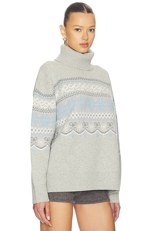 LoveShackFancy Mirin Turtleneck Sweater in Grey