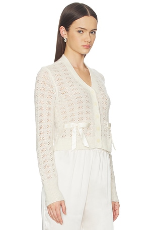 LoveShackFancy Lilly Cardigan in Ivory