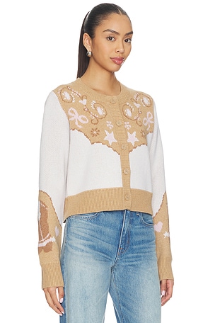 LoveShackFancy Leyah Cardigan in Brown