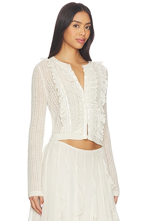 LoveShackFancy Melisse Cardigan in Cream