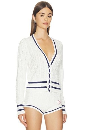 LoveShackFancy Evabella Cardigan in Ivory