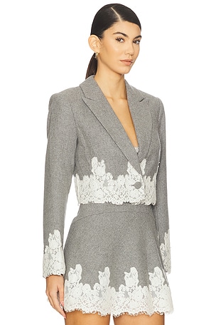 LoveShackFancy Icarus Jacket in Grey. Size 8. Also