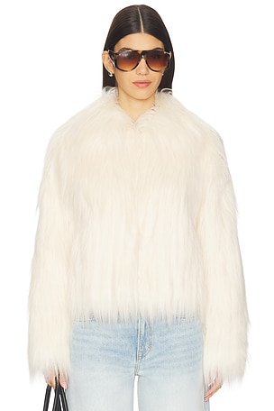 Fallon Faux Fur Jacket LoveShackFancy