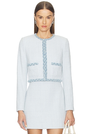 LoveShackFancy Azula Jacket in Baby Blue. Size 12. Also