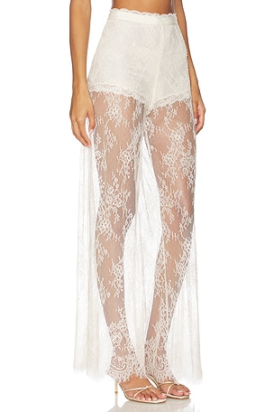 LoveShackFancy Sigrid Pant in Ivory. Size 8. Also