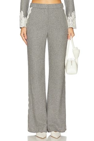 LoveShackFancy Oriaith Pant in Grey. Size 4. Also