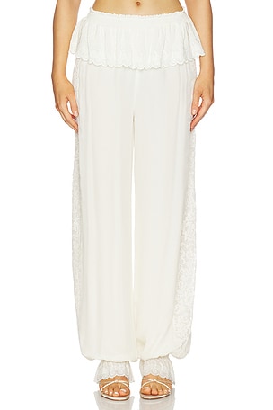 LoveShackFancy Clyra Pants in Cream