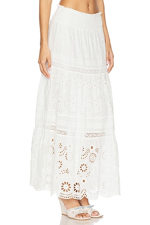 LoveShackFancy Miloti Skirt in White