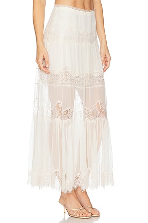 LoveShackFancy Aureline Skirt in Ivory