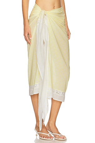 LoveShackFancy PARÉO EMABELLA en Jaune