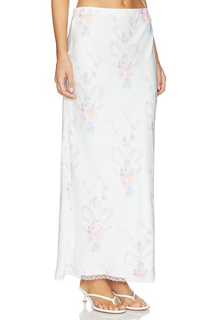 LoveShackFancy Kalo Skirt in White,Pink