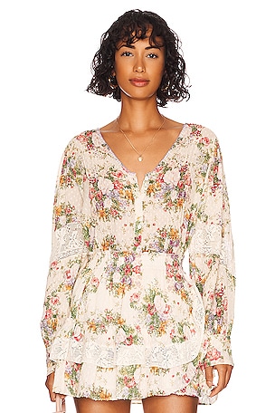 Cali Dreaming Poet Wrap Top in Garden REVOLVE