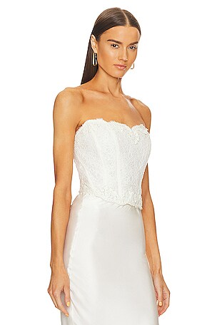 LoveShackFancy Arno Bustier in Ivory