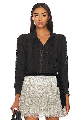 Oseree Lumiere Plumage Shirt in Black