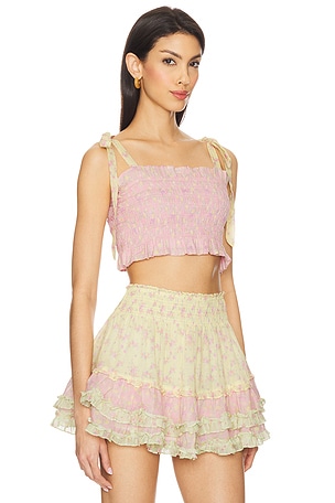 LoveShackFancy Corbin Top in Pink