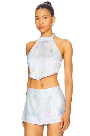 LoveShackFancy Hollison Top in Baby Blue