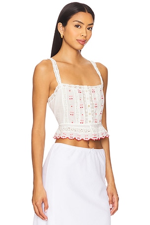 LoveShackFancy Vietta Top in White