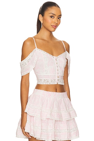 LoveShackFancy Jenae Top in Pink