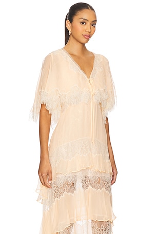 LoveShackFancy Thessia Top in Peach. Size XS. Also