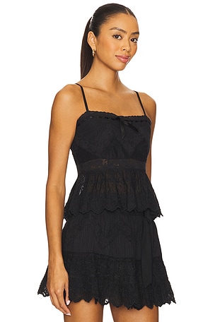 LoveShackFancy Rowina Top in Black
