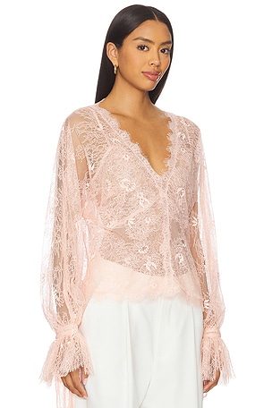 LoveShackFancy Kath Top in Pink