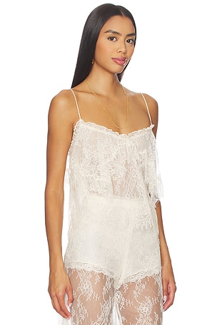 LoveShackFancy Zhanya Top in Ivory
