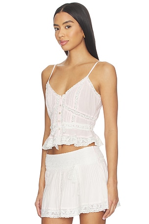 LoveShackFancy Avra Top in Rose