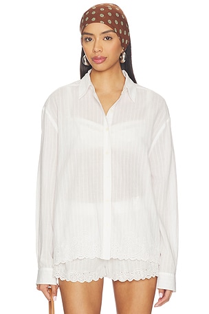 LoveShackFancy Montane Shirt in White