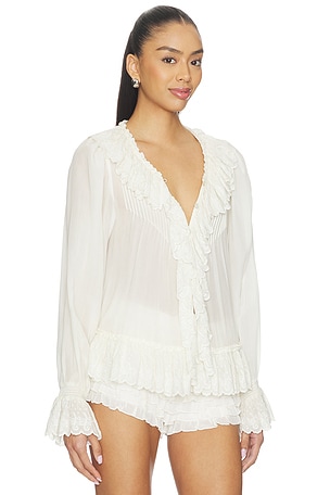 LoveShackFancy Avee Top in Cream