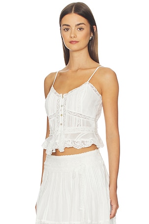 LoveShackFancy Avra Top in White