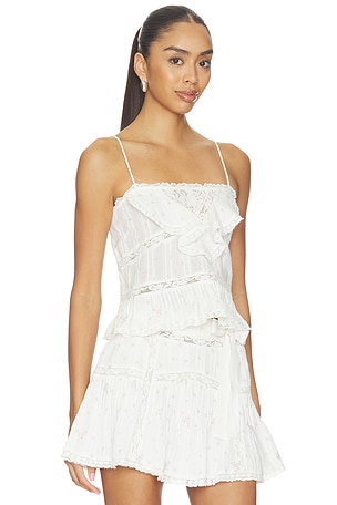 LoveShackFancy Ondeline Cami Top in White