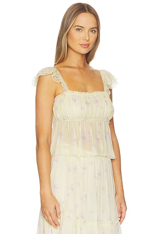 LoveShackFancy Siena Top in Lemon