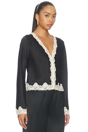 LoveShackFancy Fioretta Top in Black
