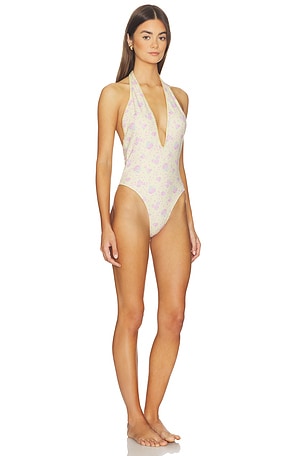 LoveShackFancy Meegan Swimsuit One Piece in Lemon. Size L. Also