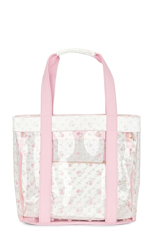 LoveShackFancy Marjorie Tote Bag in White,Pink