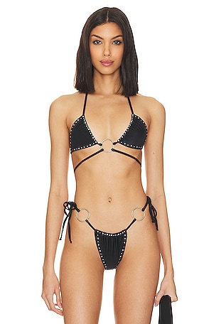 PQ Remi Ruched Bandeau Bikini Top in Arcadia